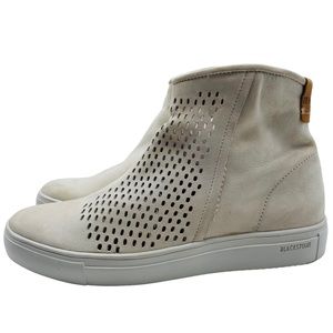 Blackstone Beige Perforated Leather Ankle Booties